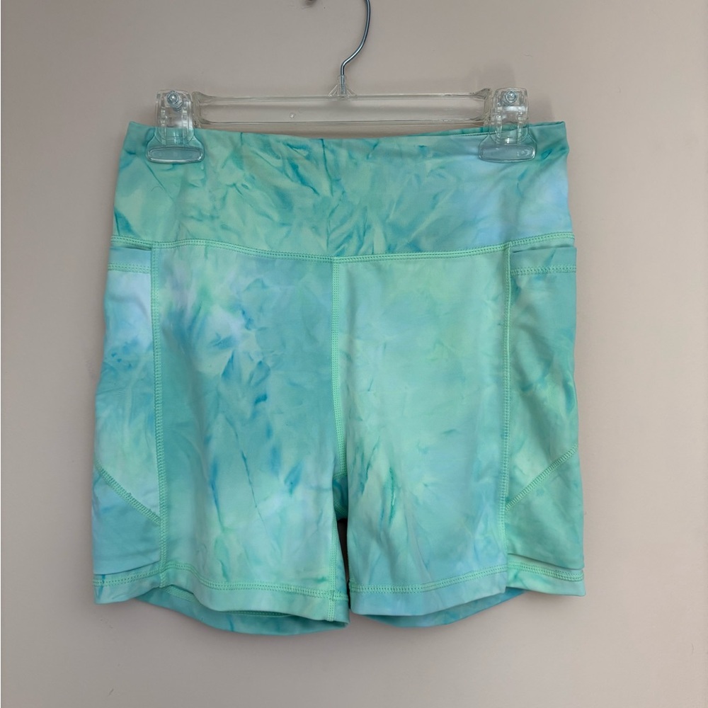 Senita Athletics Tie-Dye Mint Bike Shorts (5in)